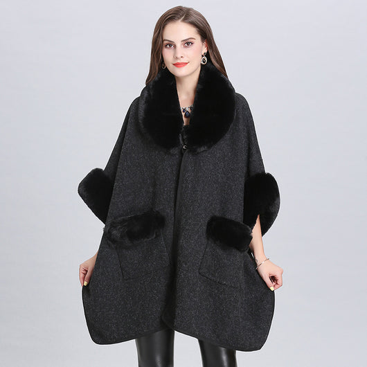 Cardigan de Lana con Cuello de Piel y Bolsillos - Image 4