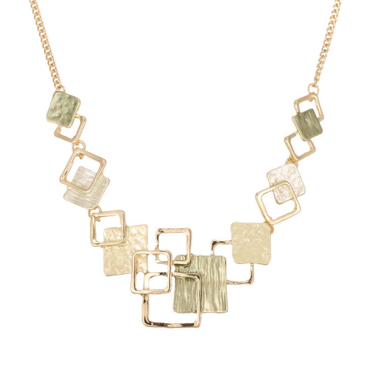 Conjunto de Aretes, Pulsera y Collar con Cuadrados Geométricos Pintados en Óleo - Image 2