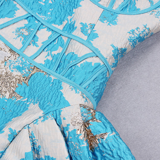 Vestido Ajustado Asimétrico en Jacquard con Efecto Reductor - Image 10
