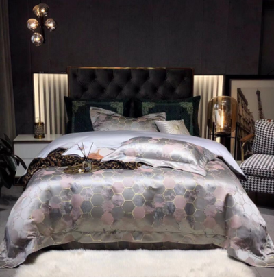 Juego de Cama Jacquard Lujo Retro Negro Dorado 120 Hilos de Algodón Puro - Image 18