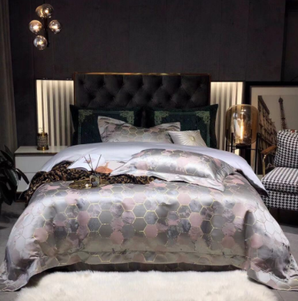 Juego de Cama Jacquard Lujo Retro Negro Dorado 120 Hilos de Algodón Puro - Image 18