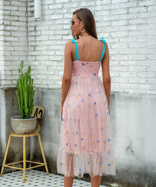 Vestido de Malla Blue Star con Bordado de Lentejuelas - Image 9