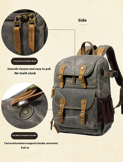 Mochila Cámara SLR Impermeable de Lona - Unisex Profesional - Image 26