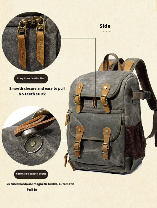 Mochila Cámara SLR Impermeable de Lona - Unisex Profesional - Image 26