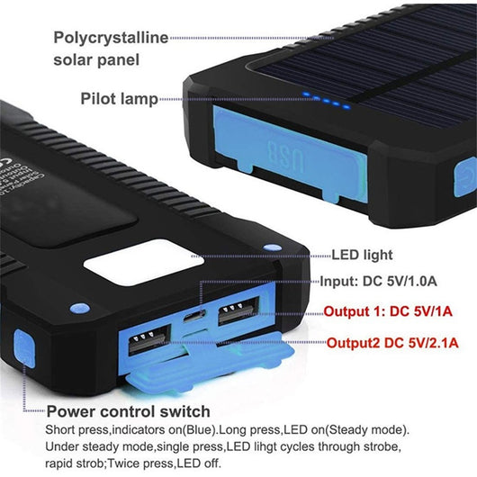 Batería Solar Portátil 20000mAh con Linterna LED y Protección Waterproof - Image 5