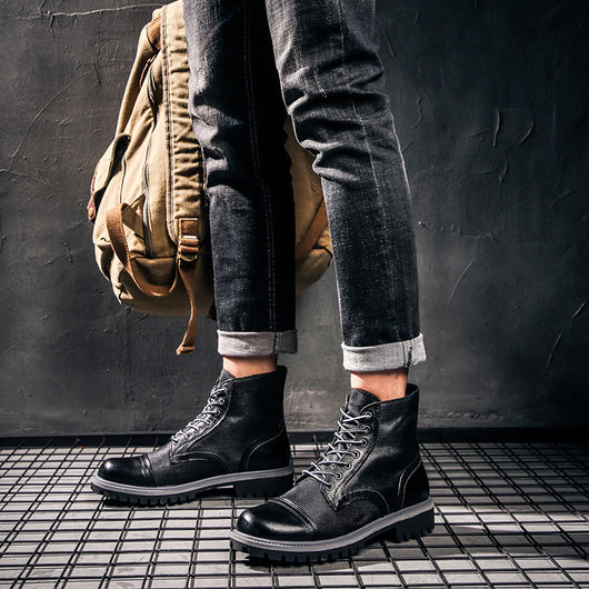 Botas Desert de Cuero Vintage con Peto - Image 9