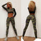 Traje de Yoga Deportivo con Estampado Camuflaje y Efecto Levantador