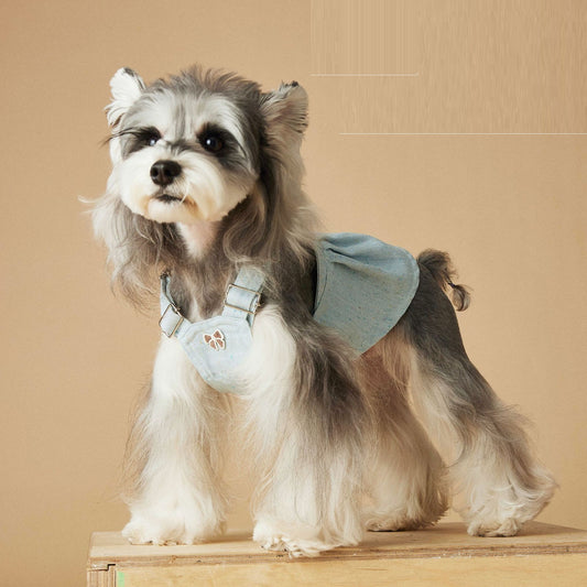 Falda Overol de Mezclilla Lavada para Perros