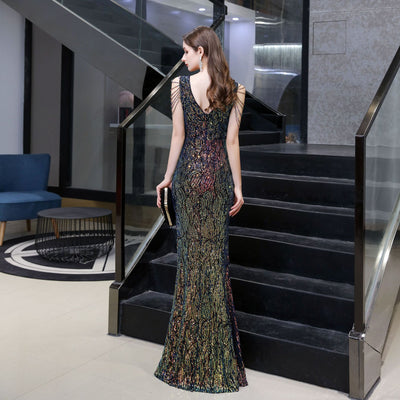 Vestido de Novia Sirena Ajustado con Lentejuelas para Dama - Image 2