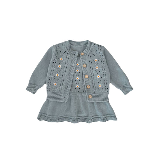 Conjunto de Abrigo Calado y Falda Tejida para Bebé - Image 5