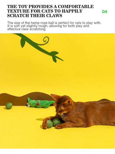 Juguetes Interactivos para Gatos - Pelotas de Sisal y Bastón Teaser - Image 19