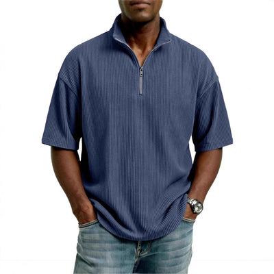 Playera Suelta de Tejido Waffle para Hombre - Comodidad de Verano - Image 3