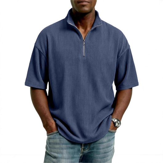 Playera Suelta de Tejido Waffle para Hombre - Comodidad de Verano - Image 3