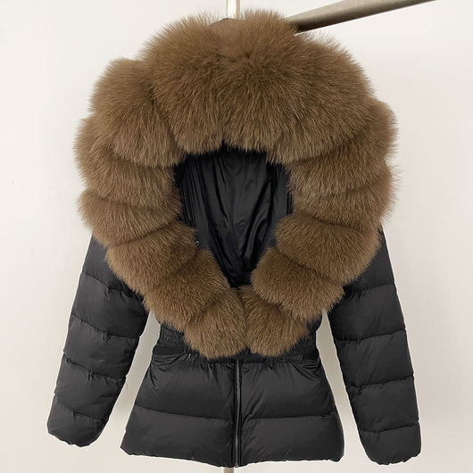 Chaqueta Acolchada Corta Ajustada para Mujer con Forro de Piel - Image 40