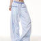 Calça Feminina Solta Listrada Retrô de Contraste - Conforto de Verão