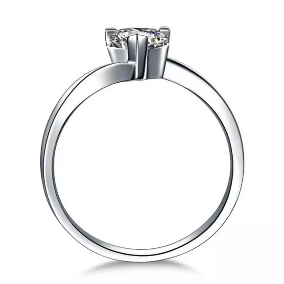 Anillo de Diamante para Mujer en Oro Blanco 950 - 30 Puntos