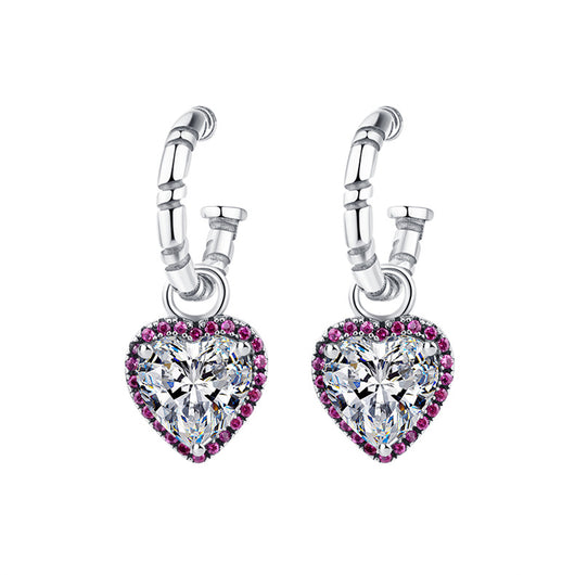 Aretes de Corazón de Durazno en Plata Esterlina con Circonitas Personalizables - Image 5