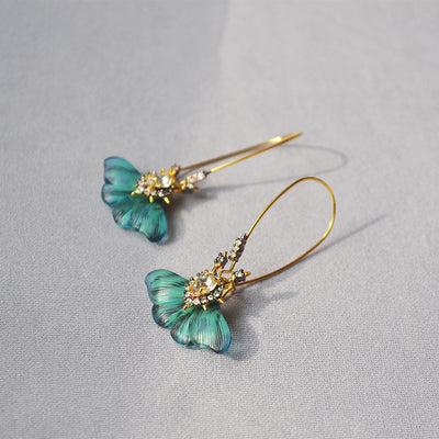 Aretes Mariposa Verde Pintados a Mano - Image 3