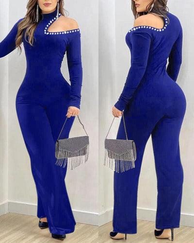 Jumpsuit Elegante con Detalles Calados y Cristales - Image 11