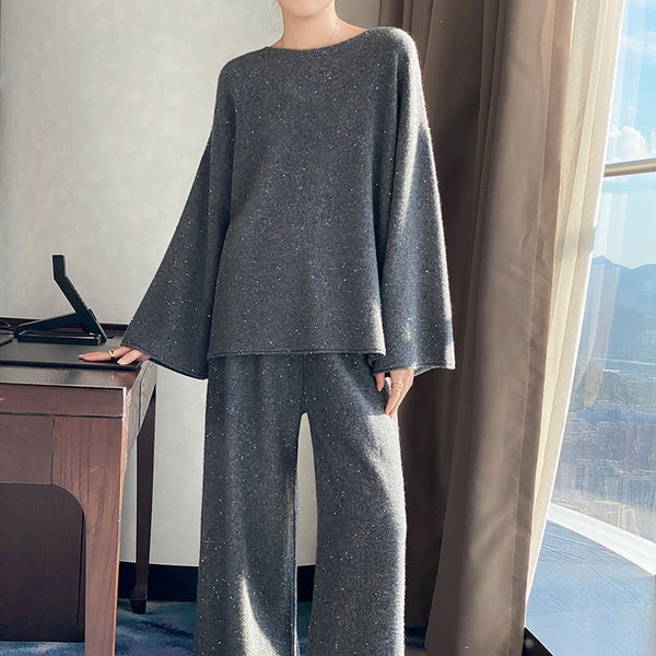 Conjunto de Dos Piezas: Suéter Cuello Alto Elegante con Pantalón Grueso - Image 4