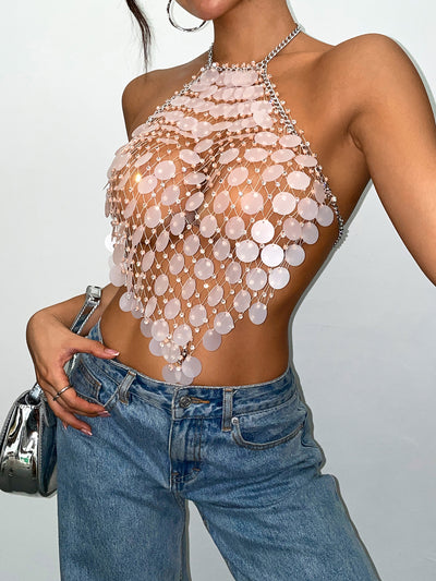 Top Brillante de Malla con Strass y Lentejuelas - Image 13