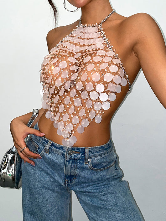 Top Brillante de Malla con Strass y Lentejuelas - Image 13