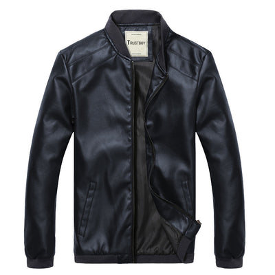 Chaqueta de Cuero Slim Fit Estilo Coreano para Hombre - Image 4