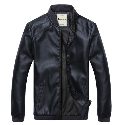 Chaqueta de Cuero Slim Fit Estilo Coreano para Hombre - Image 4