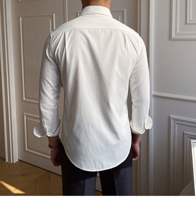 Camisa Ejecutiva Slim Fit Cuello Italiano para Hombre - Image 4