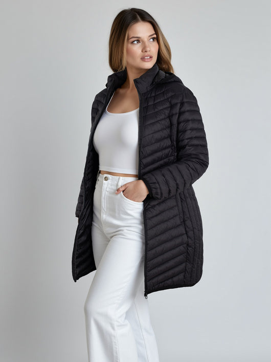 Chaqueta Acolchada de Algodón para Invierno - Colores Sólidos - Image 13