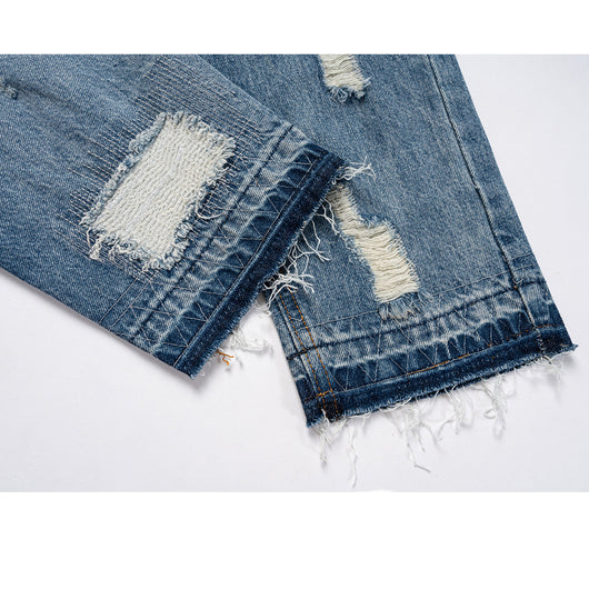 Jeans Rectos Hip Hop Rotos para Hombre - Image 11