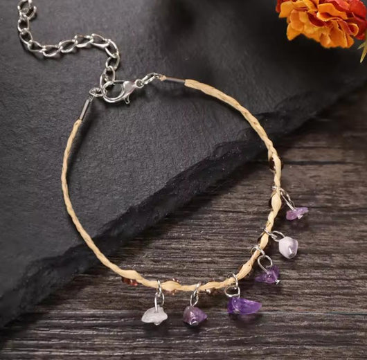 Pulsera Tejida en Rafia con Piedra Natural - Image 11