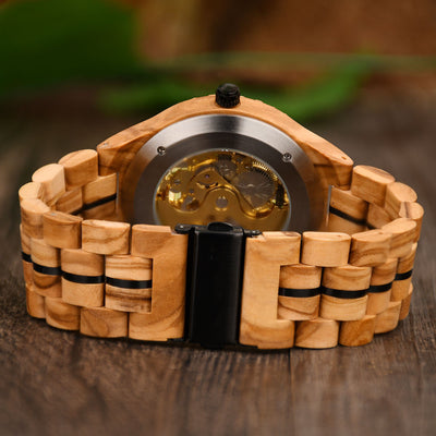 Reloj Mecánico Automático de Madera - Image 9