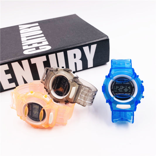 Reloj Electrónico Infantil de Gelatina con Diseño Cartoon Multicolor