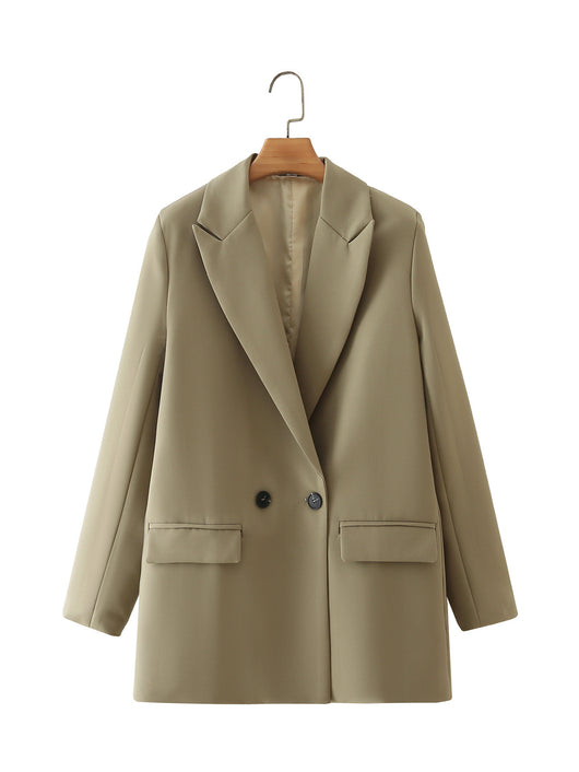 Blazer Oversize Doble Botonadura Color Sólido - Image 30