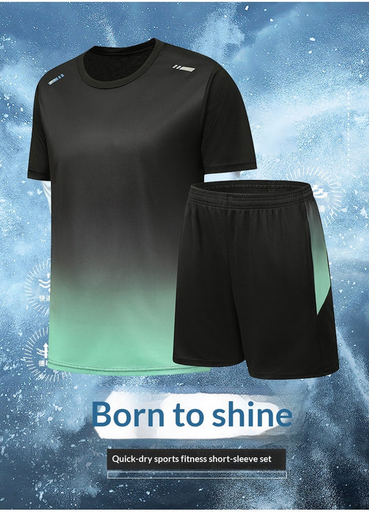 Conjunto Deportivo Casual de Verano con Diseño Degradado - Playera y Shorts - Image 11