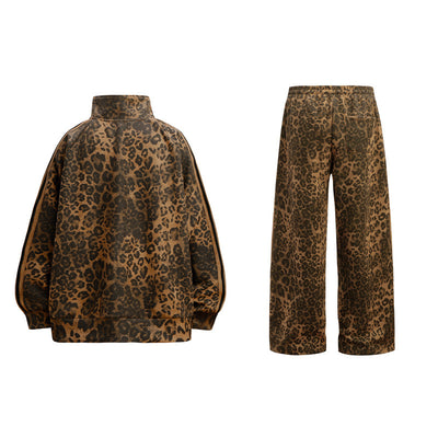 Chaqueta Retro Leopardo con Cuello Alzado y Cierre - Image 5
