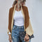 Cardigan Tejido de Bloques de Color - Suéter Abrigo Versátil