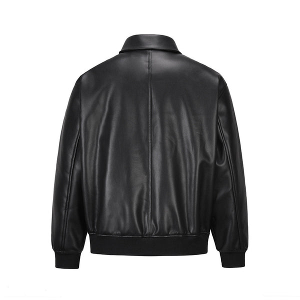 Chaqueta de Cuero PU Retro con Solapa - Estilo Alta Moda Europeo