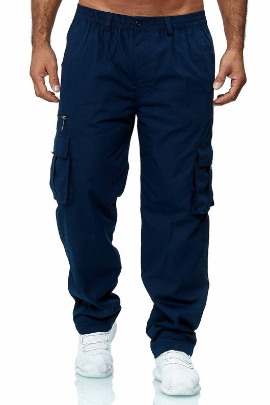 Pantalón Overol Hombre Casual con Múltiples Bolsillos y Corte Recto - Image 5