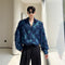 Camisa Hombre Otoño Diseño Hueco Corazón Tassel Suelta Personalidad