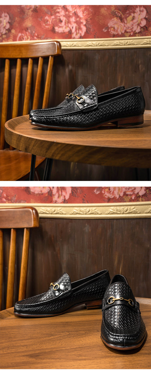 Mocasines de Cuero Tejido para Hombre - Zapatos Business Casual - Image 8