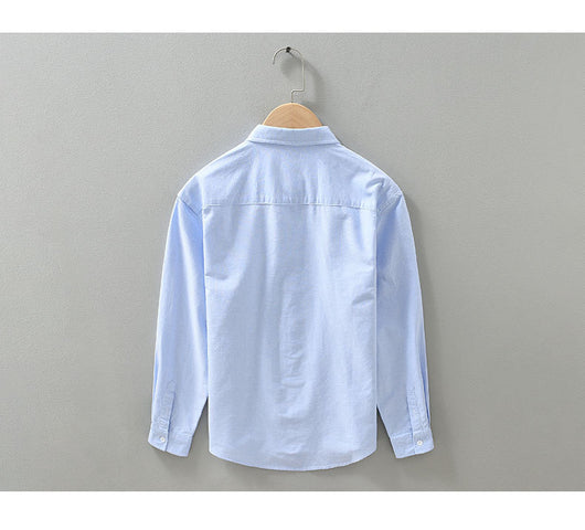 Camisa Oxford de Manga Larga para Hombre - Casual y Versátil - Image 11