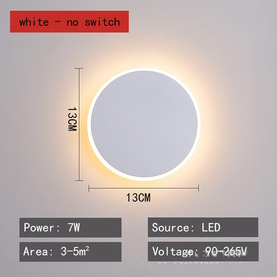 Lámpara LED de Pared Redonda Nórdica - Luz Moderna para Dormitorio y Pasillo - Image 3