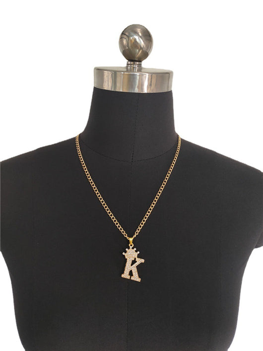 Collar Cadena de Letra Corona Inglesa 26 para Mujer - Image 6