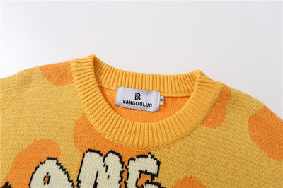 Suéter Holgado para Hombre con Cuello Redondo y Estampado Jirafa - Image 19
