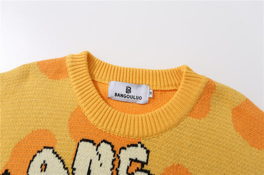 Suéter Holgado para Hombre con Cuello Redondo y Estampado Jirafa - Image 19