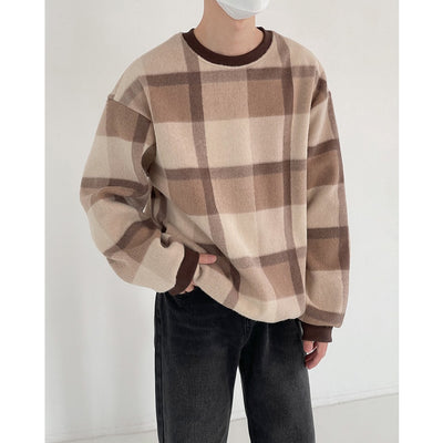 Sudadera Cuadros Texturizada para Hombre - Corte Holgado Manga Larga - Image 10