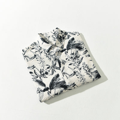 Camisa Retro Estampada de Manga Larga para Hombre - Image 4