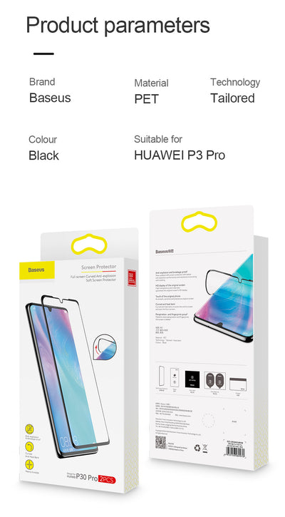 Protector de Pantalla Curvo Anti Explosión P30 Pro Negro - Pack 2 Piezas - Image 23